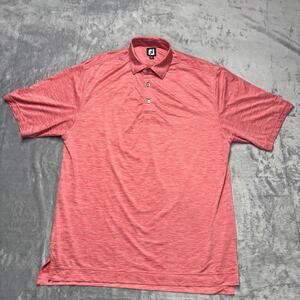 Footjoy Polo Shirt Mens Large Red Heather Golf Performance Stretch Paint